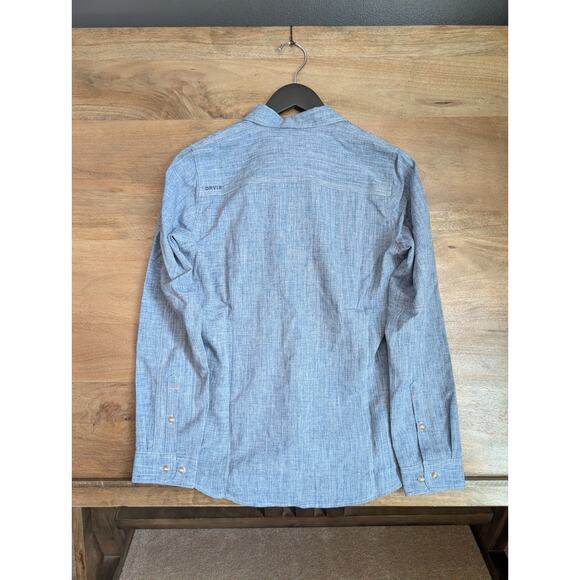Orvis Work Shirt Women's S Blue Tech Chambray Outdoor Performance Button-Up NWT - Picture 2 of 4